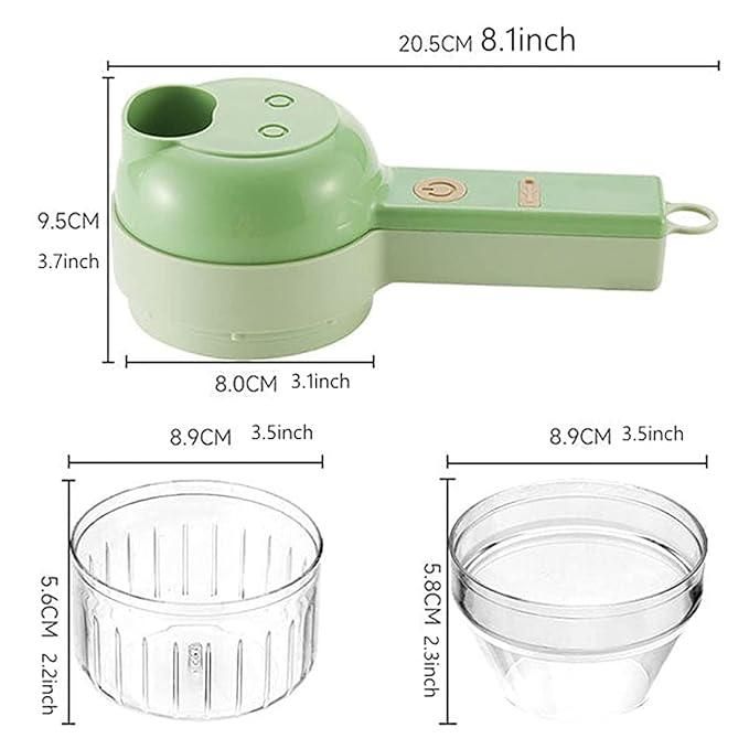 4-in-1 Electric Vegetable Cutter & Chopper Set – Portable Multifunction Kitchen Gadget