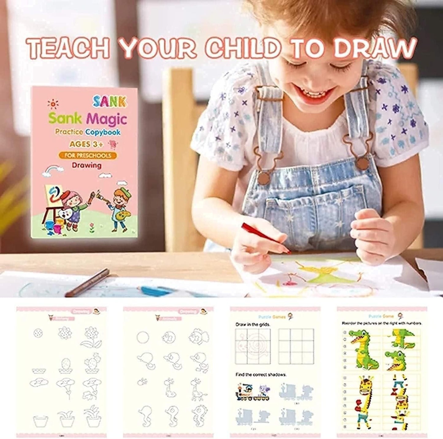 Magic Handwriting Practice Copybook – Reusable Tracing Workbook for Kids