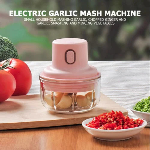 Portable Electric Mini Food Chopper 250ml – Garlic, Onion & Vegetable Cutter