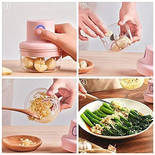 Portable Electric Mini Food Chopper 250ml – Garlic, Onion & Vegetable Cutter