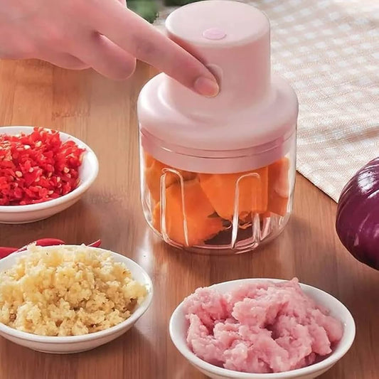 Portable Electric Mini Food Chopper 250ml – Garlic, Onion & Vegetable Cutter