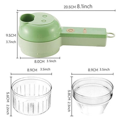 4-in-1 Electric Vegetable Cutter & Chopper Set – Portable Multifunction Kitchen Gadget