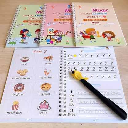 Magic Handwriting Practice Copybook – Reusable Tracing Workbook for Kids