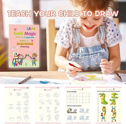 Magic Handwriting Practice Copybook – Reusable Tracing Workbook for Kids